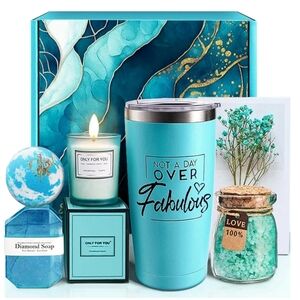 Teal Gift Set with Tumbler and Bath Accessories